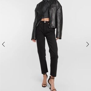 Re/Done stovepipe rigid denim black jeans - size 27